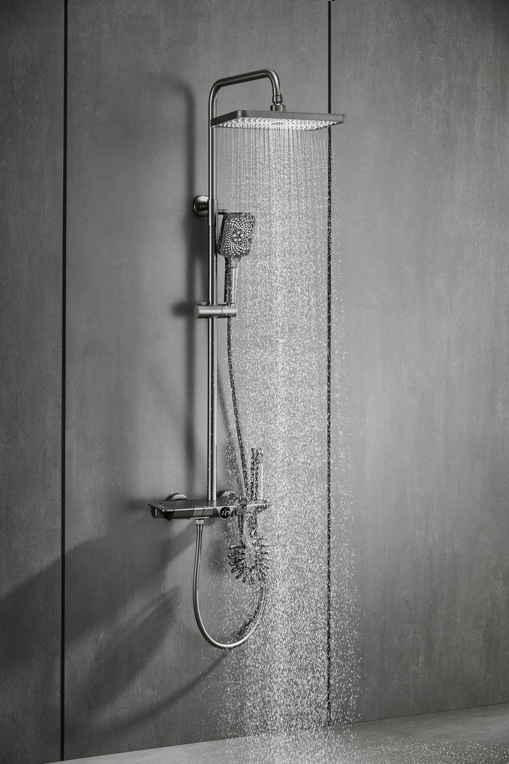 Sistema de ducha Acquacon con indicador de temperaturacon y 4 modos de salida de agua
