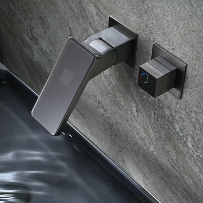 Grifo de baño Acqua para pared con pantalla de temperatura y luz led