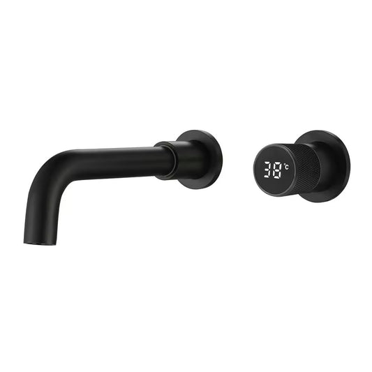 Acqua wall-mounted bathroom faucet with temperature display
