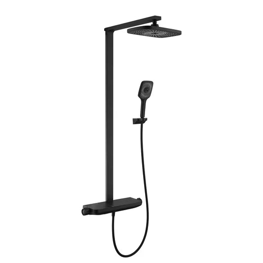 Matte black Acqua shower system with 3 water outlet modes