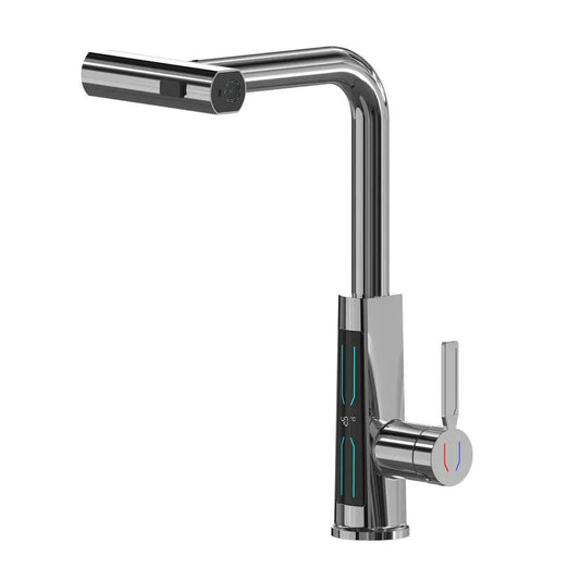 Acqua Pull Out and Cascade Kitchen Faucet with Temperature Display