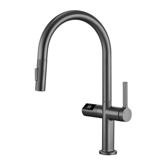 Acqua Automatic Sensor and Pull Down Kitchen Faucet with Temperature Display